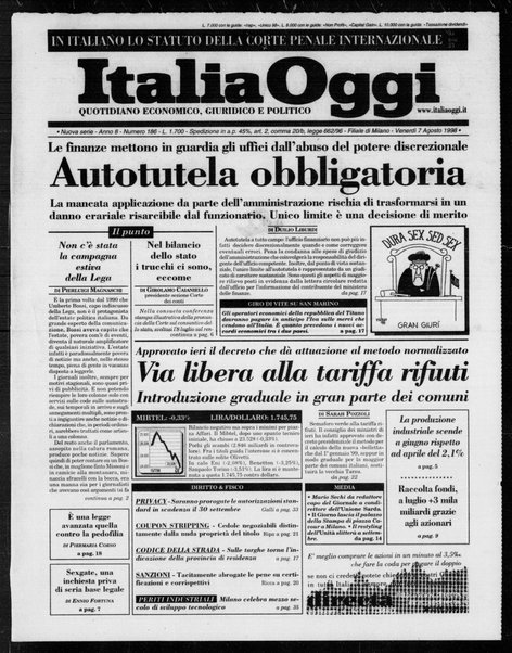 Italia oggi : quotidiano di economia finanza e politica